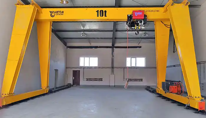 single girder gantry crane, rail travelling