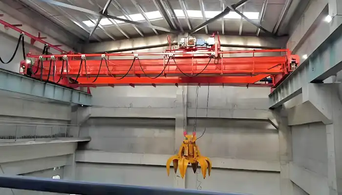 grab bucket overhead crane with orange peel grab for wast handling and steel scrap handling 