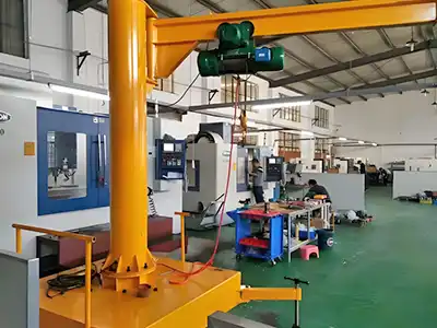 Industrial jib crane with portable crane design 