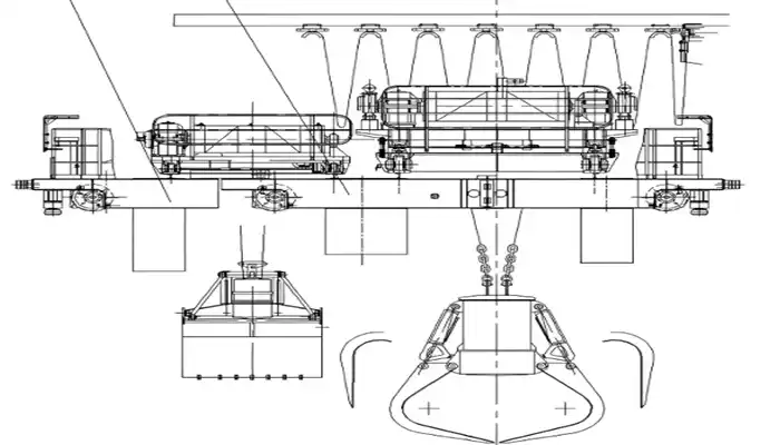 orange peel grab bucket drawing for your reference 