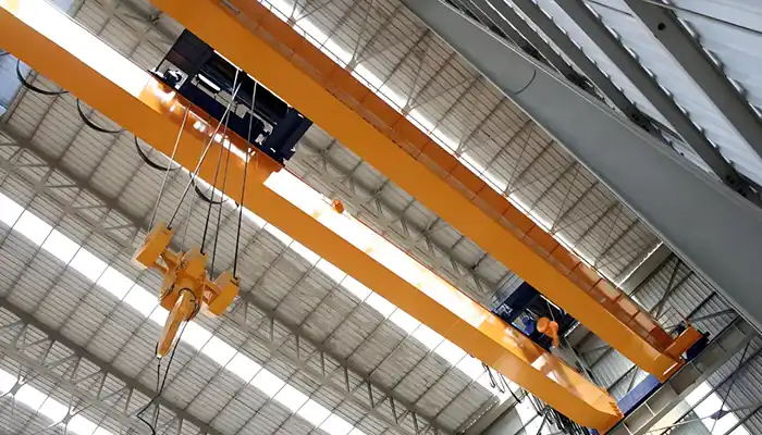 Low Headroom overhead crane with double gider and double hoist trolley with European style