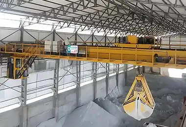 double girder grab bucket eot crane for cement factory for bulk material handling