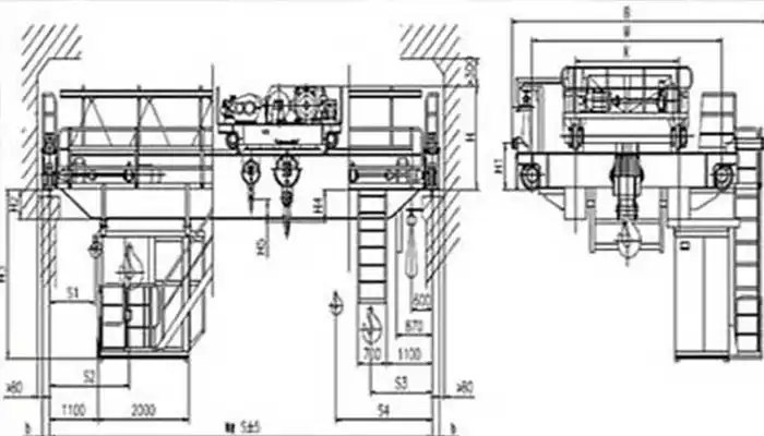 Explosionproof overhead crane for sale , double girder overhead crane for heavy loads handling in hazardouse envirnment 