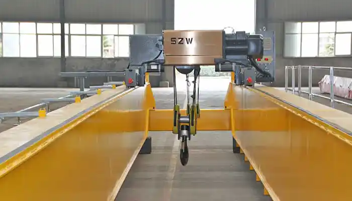 box girder with flat beam design, European style double girder overhead crane with electric hoist trolley 