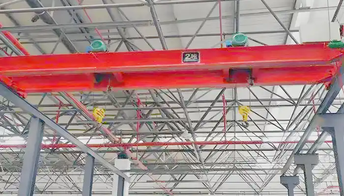 Econcomal overhead crane with double gider and double electric hoist trolley 