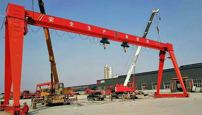 single girder goliath gantry crane with double hoist for sale, 1 ton to 20 ton 