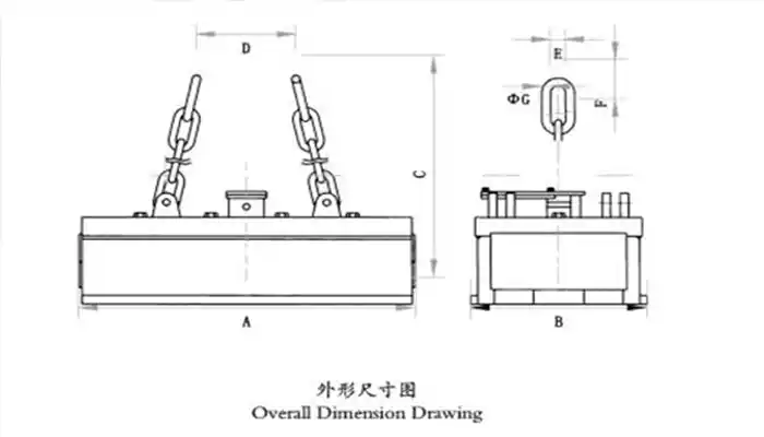 drawing of electromagnetic spreader 