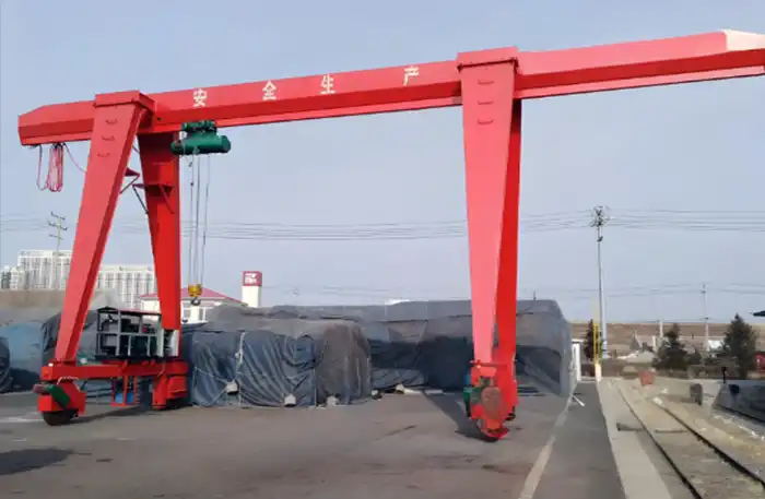 Economical rubber tyred gantry crane single girder A frame design