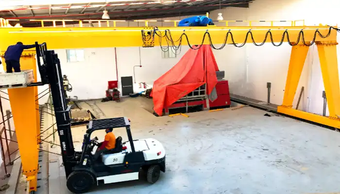 10 ton gantry crane with low headroom integrated hoist trolley 