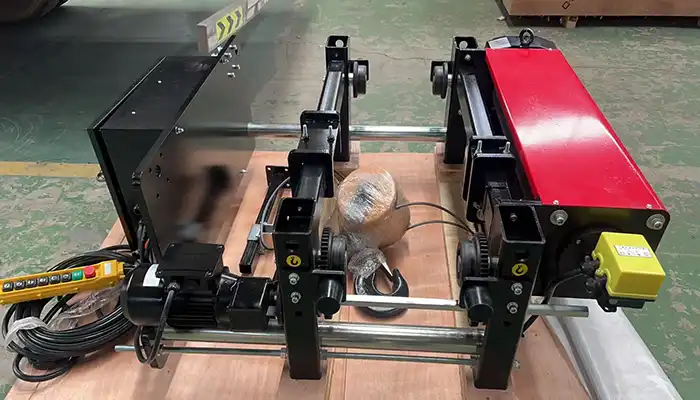 Low headroom electric hoists of Single Girder Overhead Crane System (5 Ton + 12 Ton Low Headroom Solution)- Qatar case study