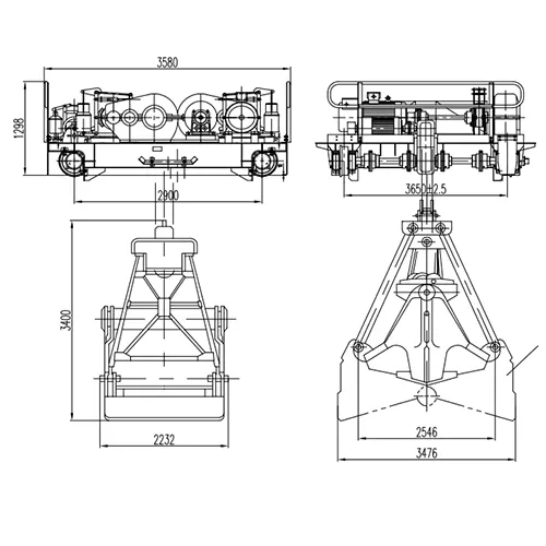 10t-11m M6 Grab Crane Drawing | VFD, Galvanized Rope, Coal Handling