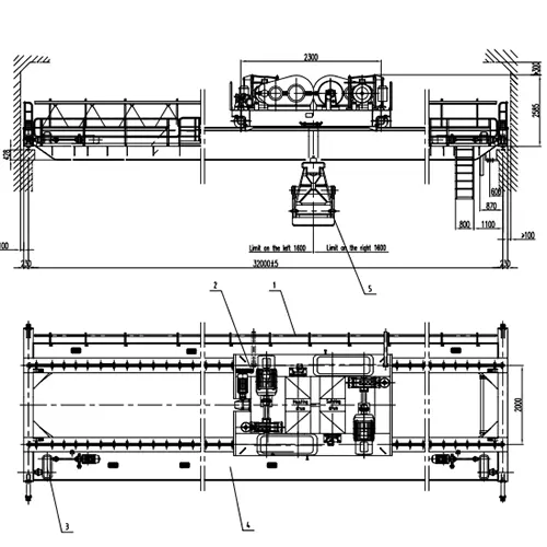 5t-32m-16m  Double Girder Grab Crane | Full VFD, 2.5m³ Grab