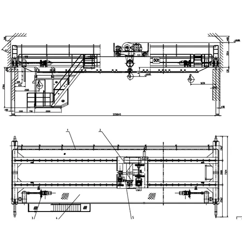 50 Ton Foundry Crane | 33.5m Span, 12m Lift, Heat Shield