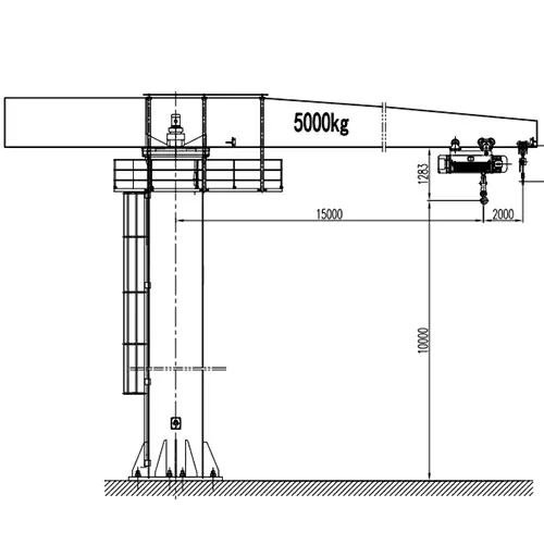 Explosion-Proof Pillar Jib Crane - BZ5/5t-15/17m A3 ExdIICT4
