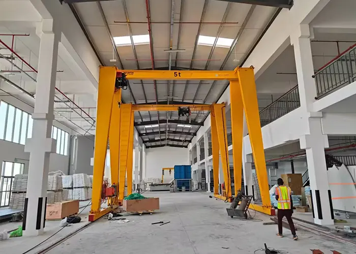 5 ton gantry crane for indoor use- 2 units in the same bay - Yuantai Crane Project