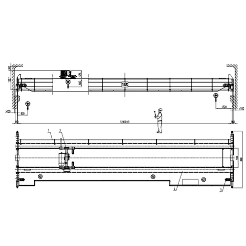 Double Girder Overhead Crane 10 Ton S12.4m  H5m 97m Runway 