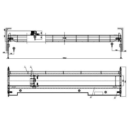 Double Girder Overhead Crane 10 Ton S13.5m H18m High Lift