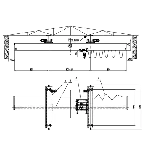 Cantilever Underhung Crane 5 Ton S0.8m H10m with Counterweight