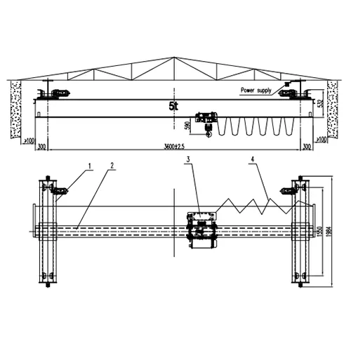 Underhung Crane 5 Ton S3.6m H6m for Radioactive Waste Container Handling