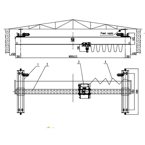 A6 Duty Underhung Crane 5 Ton S9m H10m Heavy-Duty 