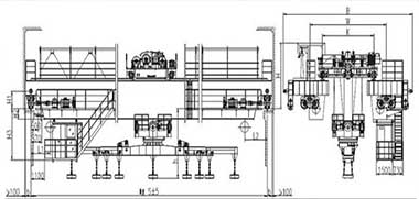 Lower rotating electromagnetic carrier-beam overhead crane