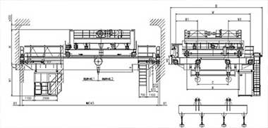 Upper rotating electromagnetic carrier-beam overhead crane