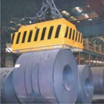 Lifting electromagnet for steel coil vertical and horizontal handling