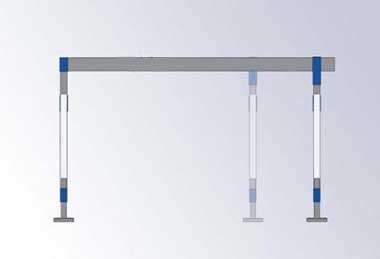 Span and height adjustable aluminum gantry crane 