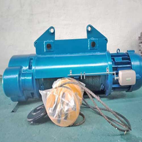 The stationary electric wire rope hoist installed on a fixed frame or structure can be used for loads handling up and down.