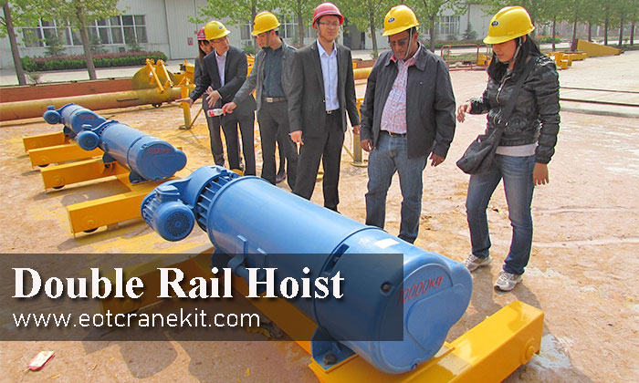 Double rail wire rope hoist trolley for double girder overhead crane & double girder gantry crane
