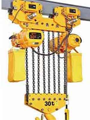 30 ton electric chain hoist with motorized trolley for vertical and horizontal travelling 