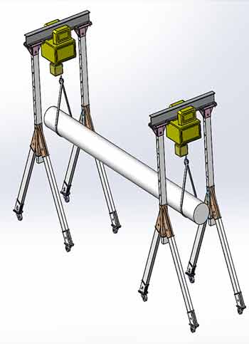 aluminum gantry crane drawing 