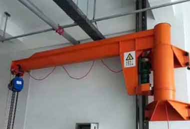 Wall column mounted i beam jib crane