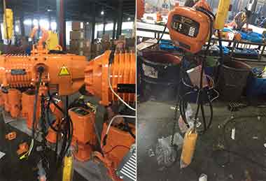 7 sets of electric chain hoist with hook mounted design or manual trolley design for sale Trinidad and Tobago