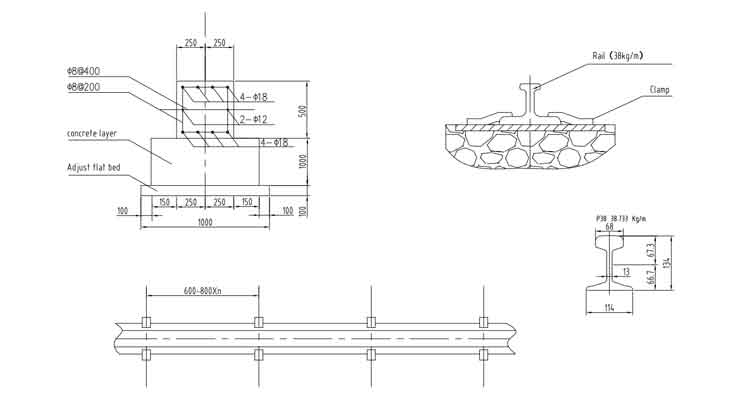 p38 crane rail foundation drawing 