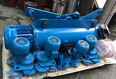 16 ton electric wire rope hoists for single girder overhead travelling crane Brazil project 