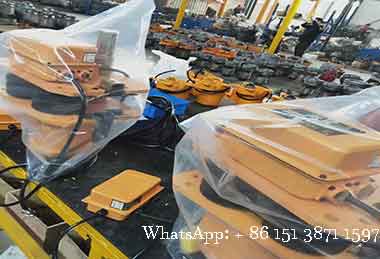 2 sets of electric chain hoist trolley for the 3 ton + 3 ton double hoist overhead cranes 