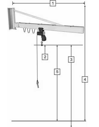 Wall jib crane drawing for you to confirm crane specifications 