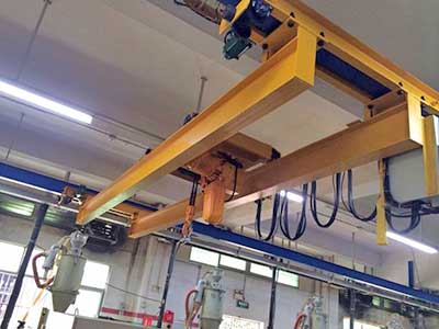 Double girder underhung bridge crane 16 ton