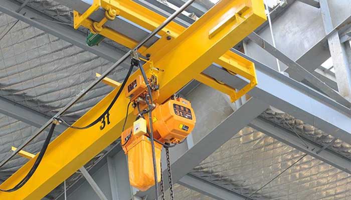 3 ton underhung single girder crane with electric chain hoist for steel structured workshops and warehouses