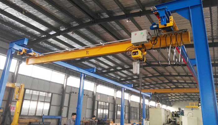 1 ton electric chain hoist underhung crane with free standing crane design
