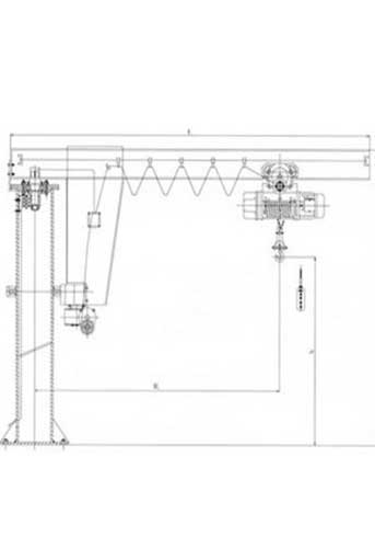 1 ton electric motorized jib crane drawing