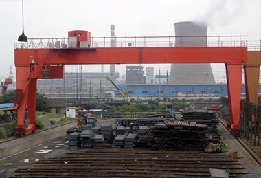 Outdoor gantry crane double girder designed for rebar storage yard 