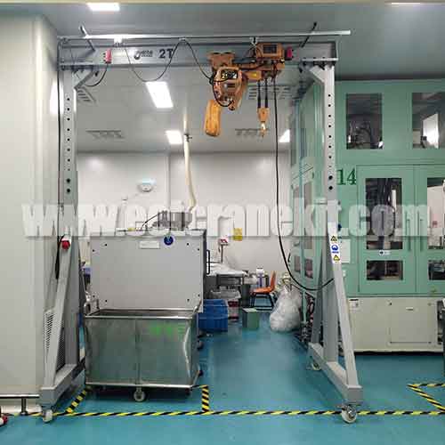 Aluminum Portable Gantry Crane with Electric Chain Hoist: