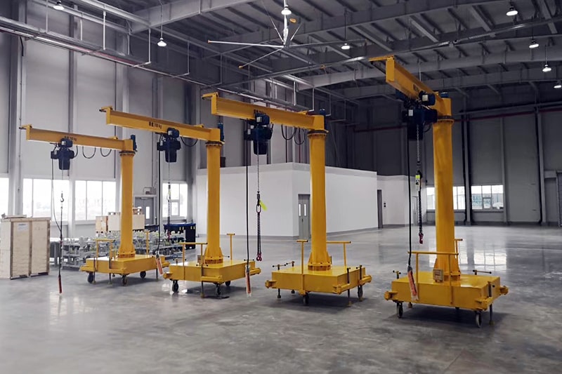 Roller travelling small jib crane with I beam cantilever desian and electric chain hoist for sale 