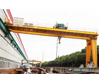 Double Girder Semi Gantry Crane with Crab Trolley Hoist