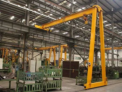 Single Leg Single Girder Gantry Crane with Electric Hoists with Chain Falls