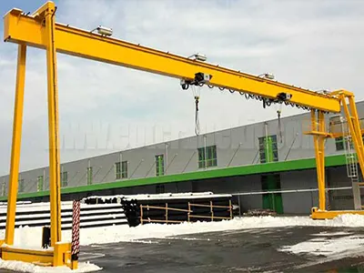 A Frame Single Girder Gantry Crane with Double Electric Hoists