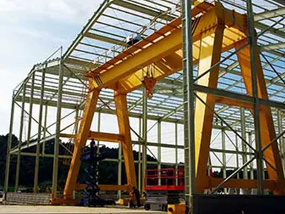 A Frame Double Girder Gantry Crane with Electric Hoists 