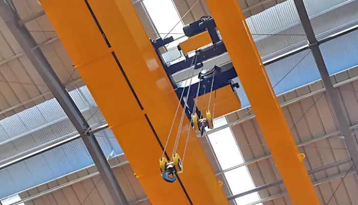 Double girder overhead crane with european style electric hoist for sale 3 ton to 80 ton 